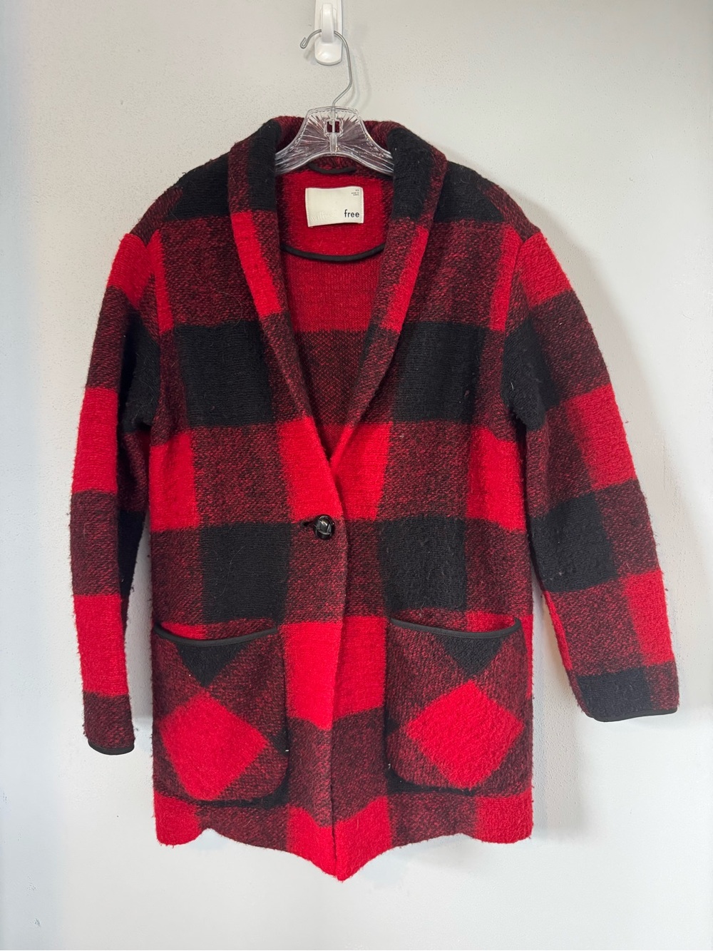 Wilfred Free (Aritzia) Buffalo Plaid Wool Blend Coatigan | XS